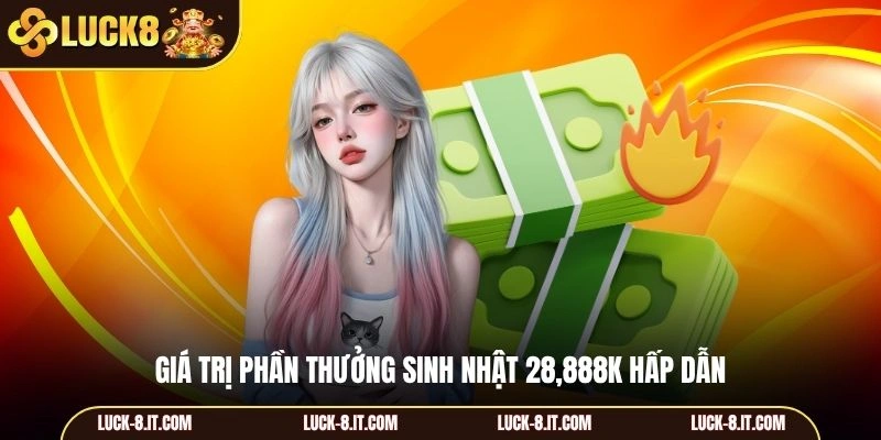 Giá trị phần thưởng sinh nhật 28,888K hấp dẫn